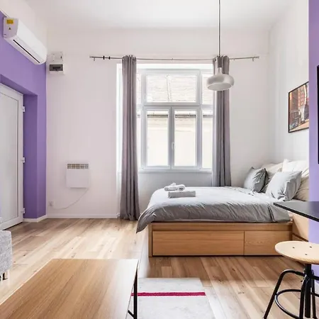 Stylish Purple In Heart Of Apartment Budapest